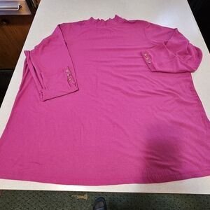 Denim&Co Pink Mock Neck Tunic Top